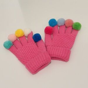 Colorful Pom-Pom Kids Gloves size-2-5y